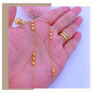 18K Real Gold Star Bracelet 7.5”